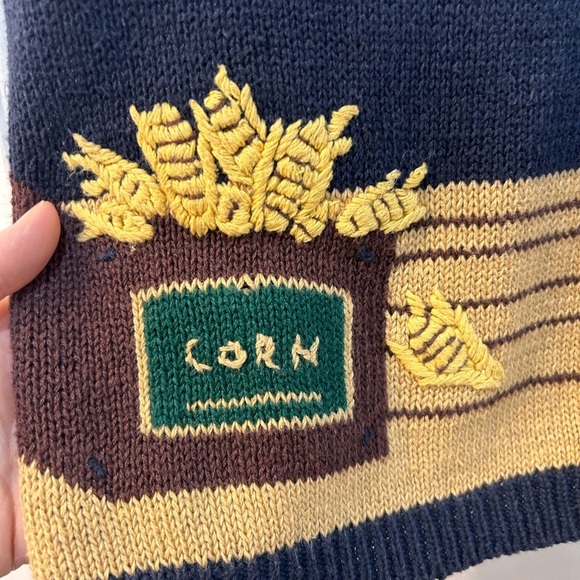 Capacity Vintage 80’s Ramie Cotton Farm Vest Sz L Chicken Apple Granny Teacher - Picture 4 of 10